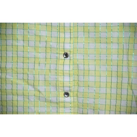 Rock 47 By Wrangler Girls Green Plaid Western Shirt Size XL LS Snap Button Up - Picture 3 of 6